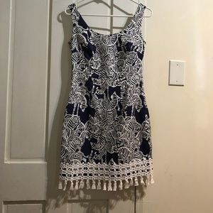Lilly Pulitzer zebra print shift dress lace up 0
